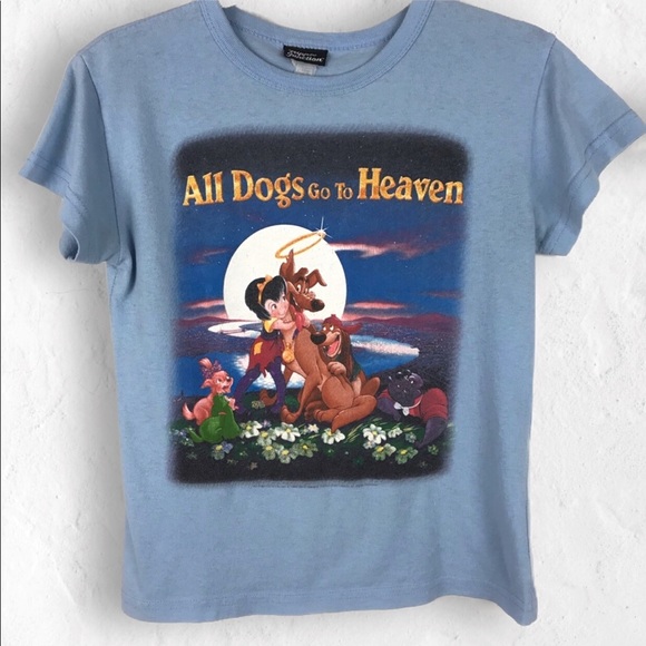 Vintage Tops - RARE 80s “All Dogs Go To Heaven” Movie Tee